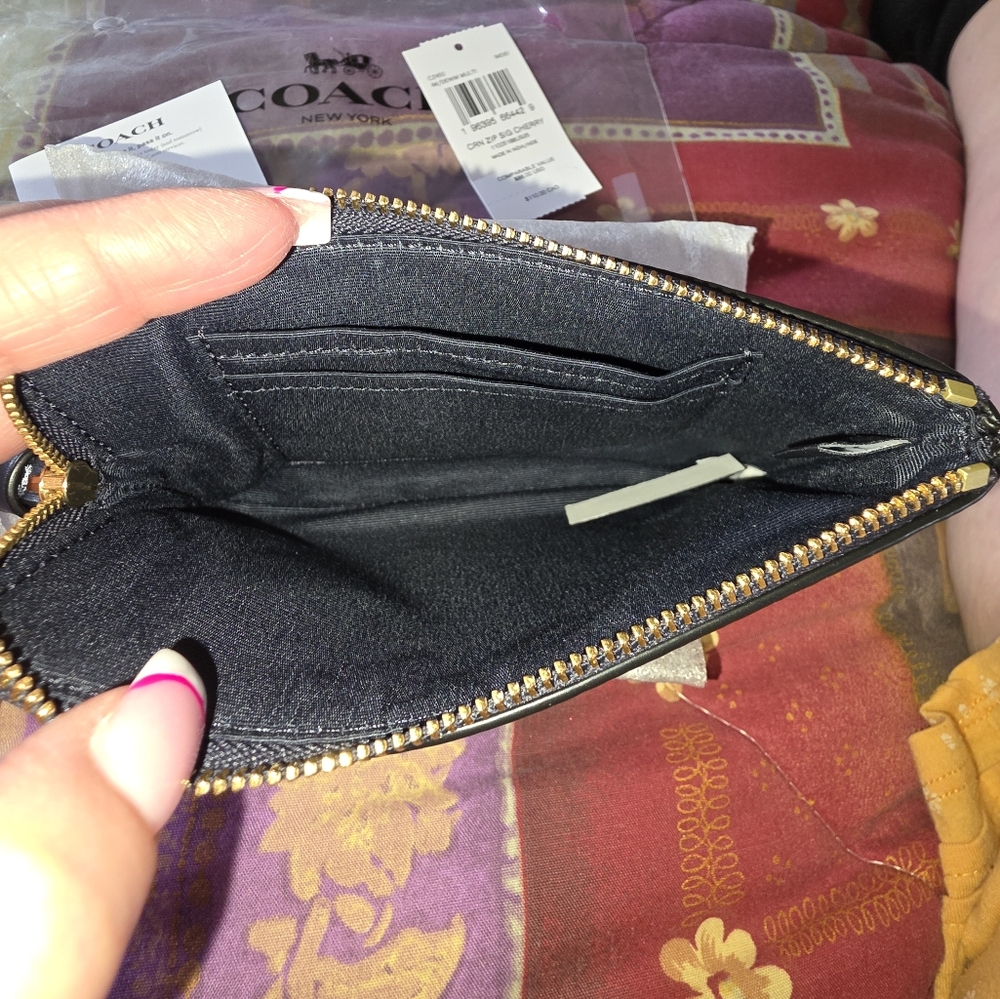 Coach NWT Cherry Corner Zip Wristlet - Picture 4 of 6